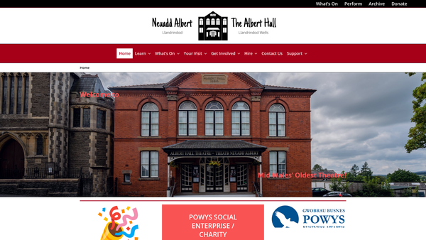 Screenshot of the The Albert Hall website