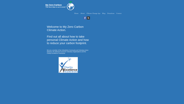 Screenshot of the My Zero Carbon Climate Action website