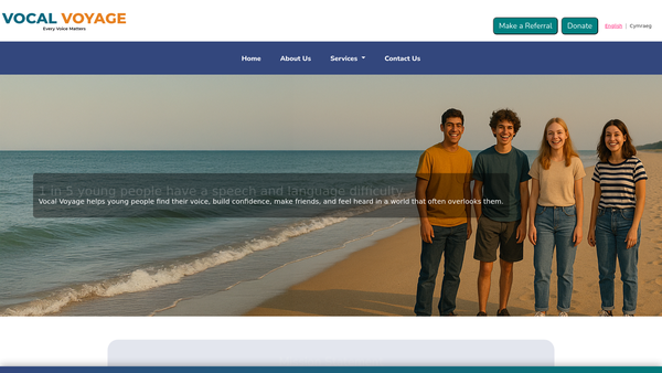 Screenshot of the Vocal Voyage website