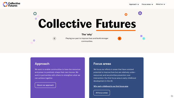 Screenshot of the Collective Futures (CIO) website