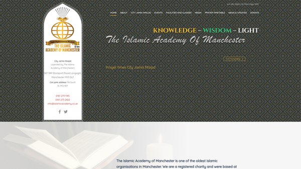 Screenshot of the The Islamic Academy Of Manchester website