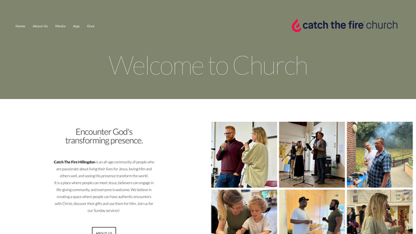 Screenshot of the Catch The Fire Hillingdon website