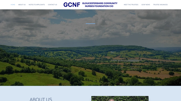Screenshot of the Gloucestershire Community Nurses Foundation CIO website