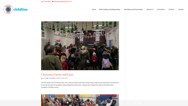 Screenshot of the Cotteridge Primary PTA website