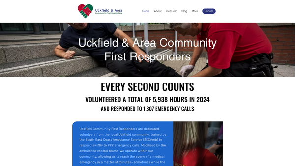 Screenshot of the Uckfield & Area Community First Responders website