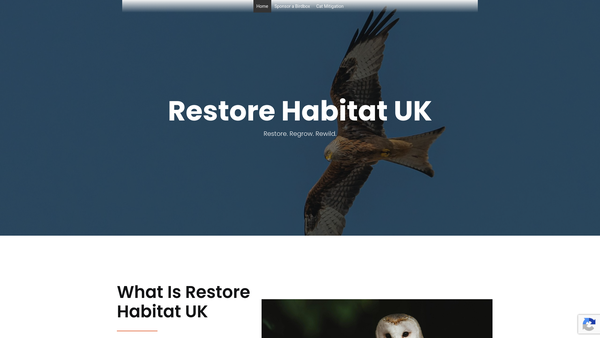 Screenshot of the Restore Habitat UK website