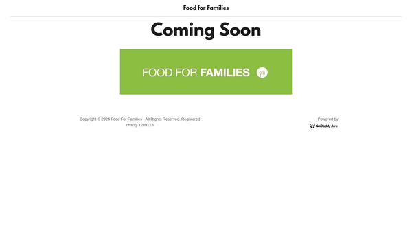 Screenshot of the Food For Families website