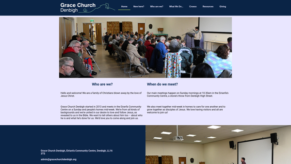 Screenshot of the Grace Church Denbigh website