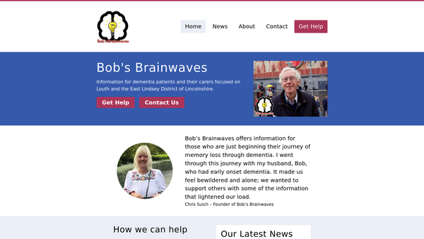 Screenshot of the Bob's Brainwaves website