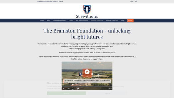 Screenshot of the The Bramston Foundation website