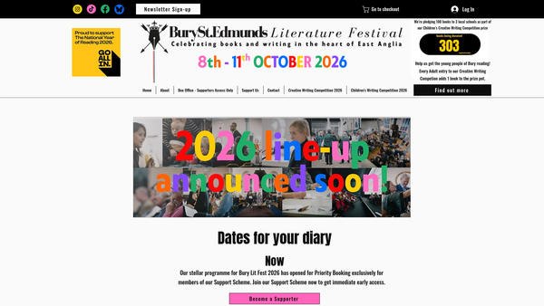 Screenshot of the Bury St Edmunds Literature Festival website