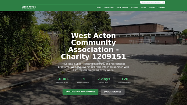 Screenshot of the West Acton Community Association website