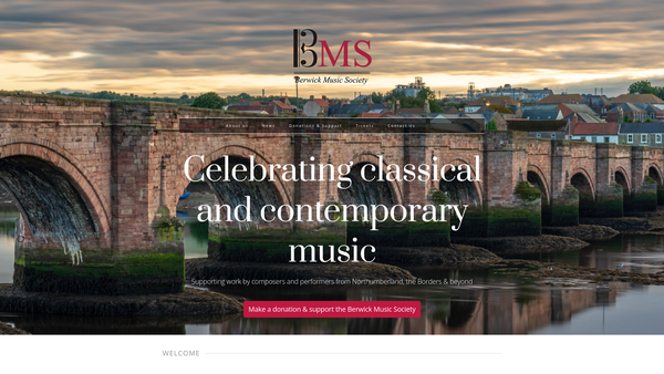 Screenshot of the Berwick Music Society website