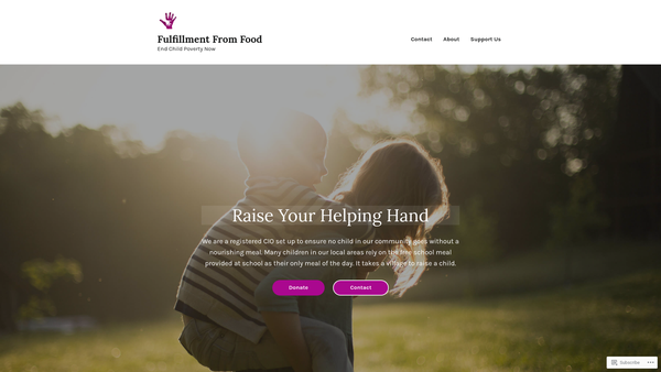 Screenshot of the Fulfillment From Food website