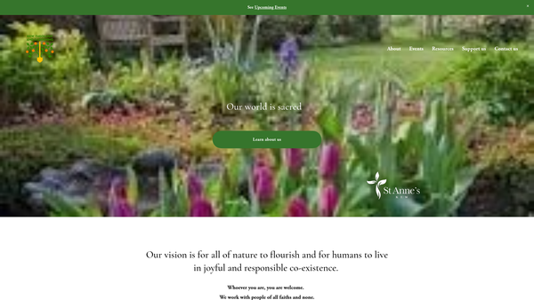 Screenshot of the The Kew Theology And Gardening Charity website