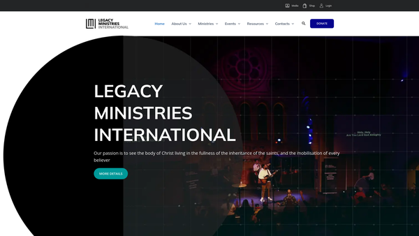 Screenshot of the Legacy Ministries International website