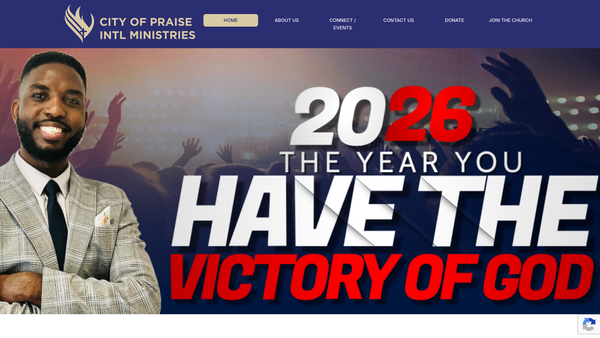Screenshot of the City Of Praise Intl Ministries website