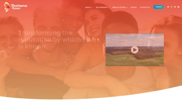 Screenshot of the Transforming Essex website