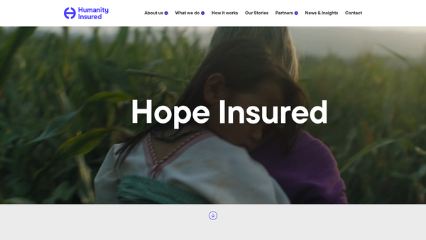 Screenshot of the Humanity Insured website