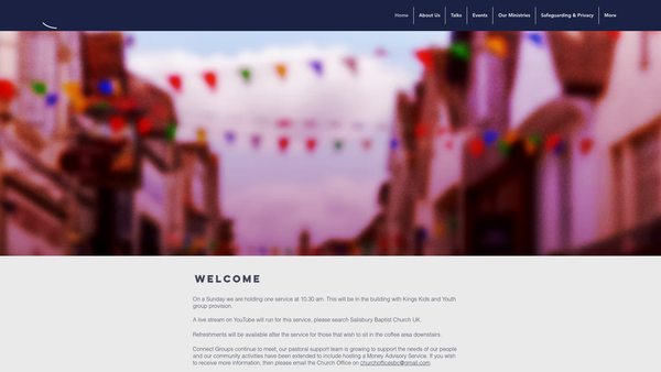 Screenshot of the Salisbury Baptist Church website
