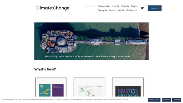 Screenshot of the Climate:change website