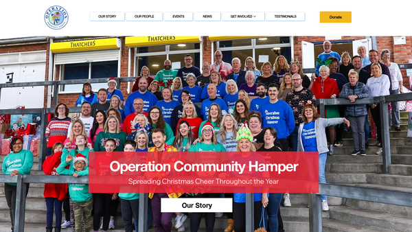 Screenshot of the Operation Community Hamper website