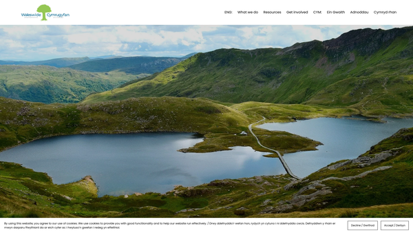 Screenshot of the Waleswide Cymrugyfan website