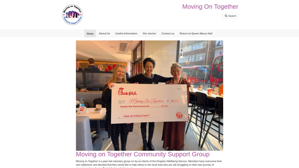 Screenshot of the Moving On Together website