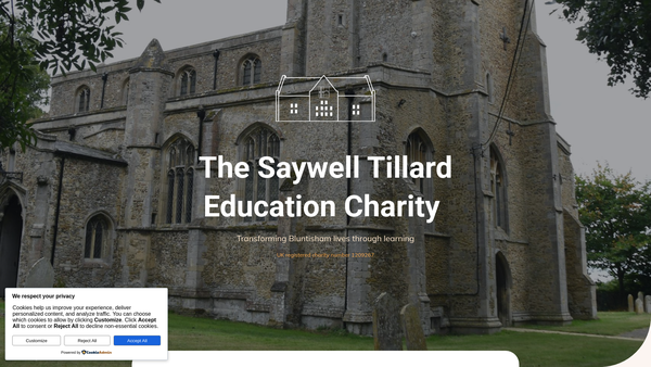 Screenshot of the The Saywell Tillard Education Charity website