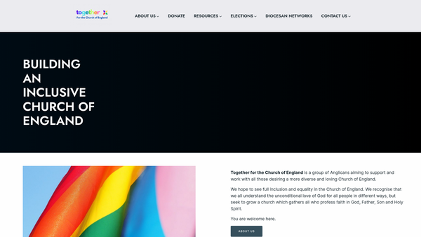 Screenshot of the Together For The Church Of England website