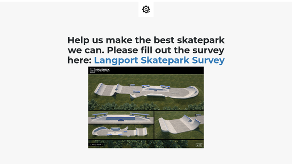 Screenshot of the Skate Langport website