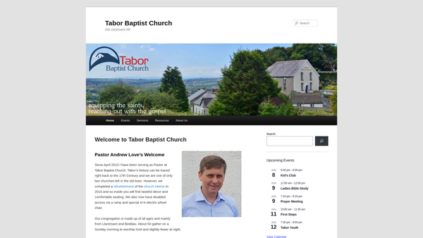 Screenshot of the Tabor Baptist Church website