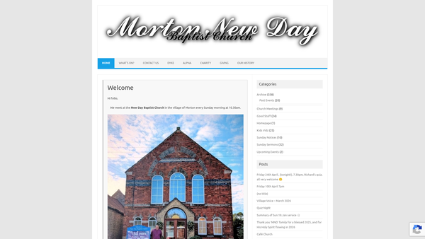 Screenshot of the New Day Baptist Church website