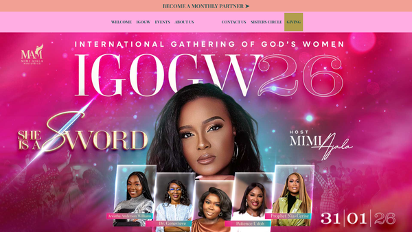 Screenshot of the Mimi Ajala Ministry website