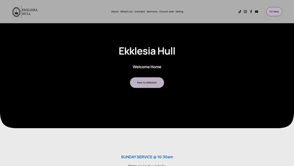 Screenshot of the Ekklesia - Hull website