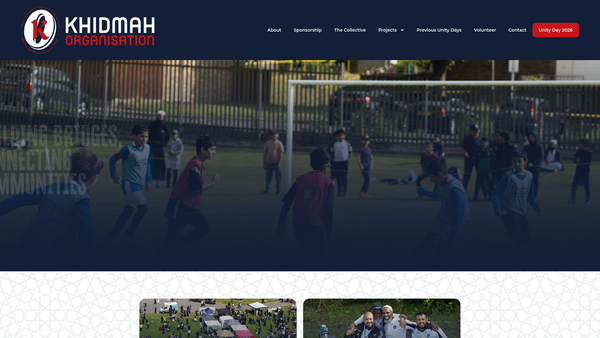 Screenshot of the Khidmah Organisation website