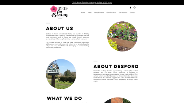 Screenshot of the Desford In Bloom website
