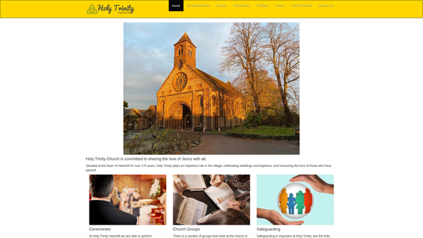 Screenshot of the The Parochial Church Council Of The Ecclesiastical Parish Of Holy Trinity , Hartshill, In The Diocese Of Coventry website