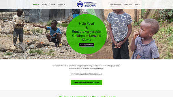 Screenshot of the Guardians 4 Kenyan Kids UK website