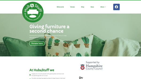 Screenshot of the Hub4stuff website