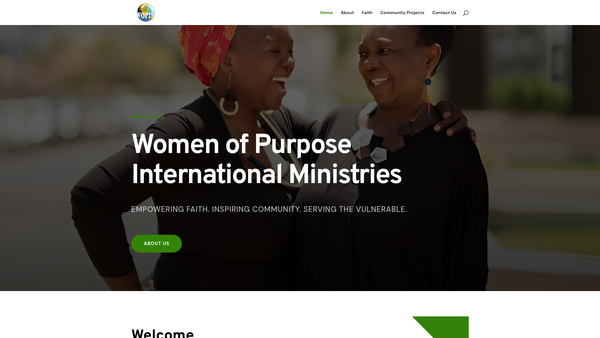 Screenshot of the Women Of Purpose International Ministries website