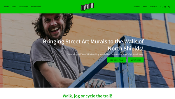 Screenshot of the Elevation website