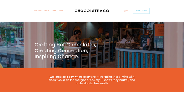 Screenshot of the Chocolate & Co website