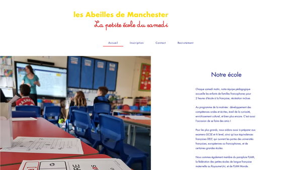 Screenshot of the Les Abeilles De Manchester - La Petite Ecole Du Samedi website