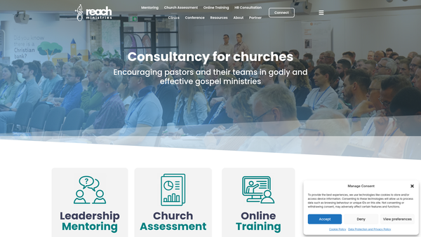 Screenshot of the Reach Ministries UK website