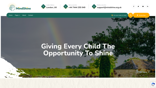 Screenshot of the Mindshine website