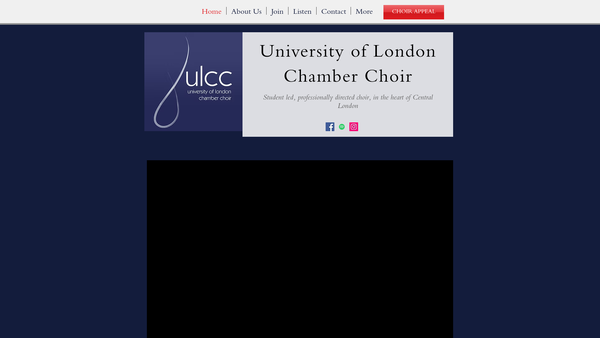 Screenshot of the Ul Chamber Choir website