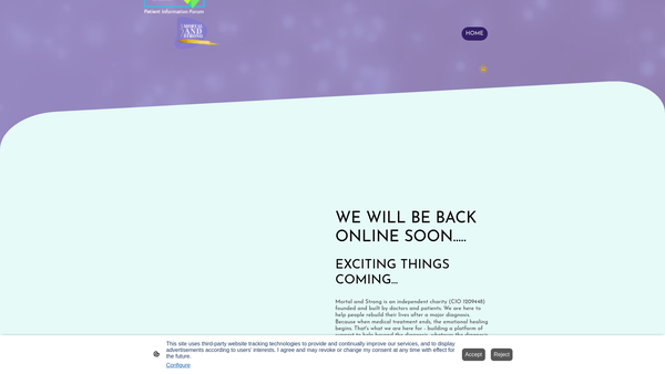 Screenshot of the Mortal And Strong website