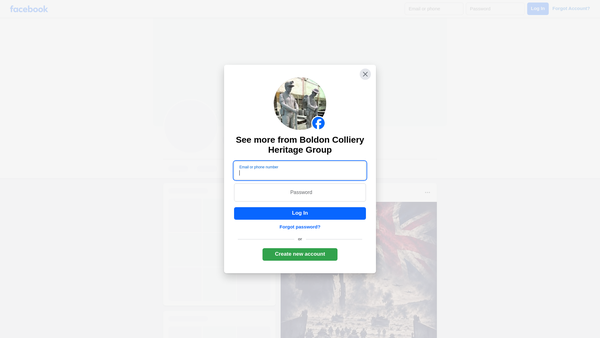 Screenshot of the Boldon Colliery Heritage Group website