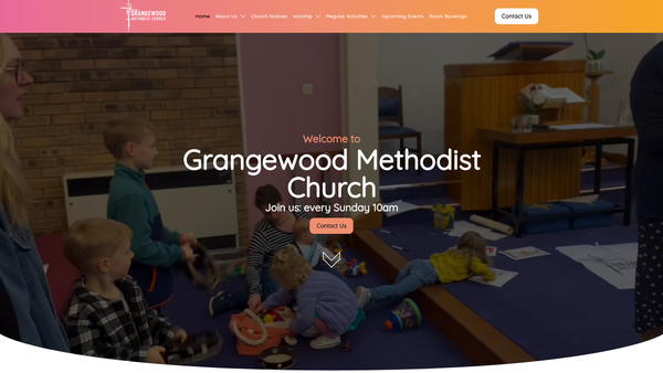 Screenshot of the Grangewood Road Methodist Church website